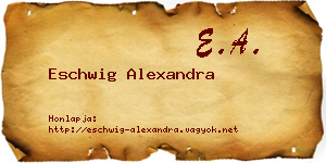 Eschwig Alexandra névjegykártya